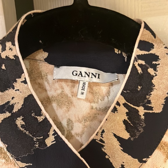 Ganni button blouse floral crepe - Picture 2 of 6